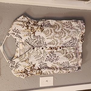 Womens Cynthis Rowley linen floral top size Large